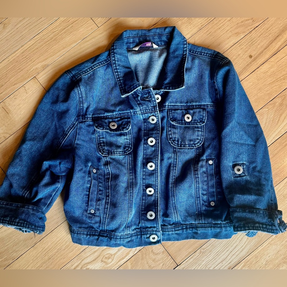 Crop Denim Jean Jacket in XL